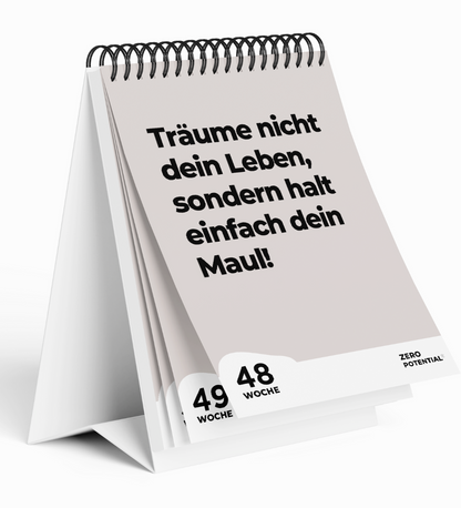 EXTREM Demotivierender Tischkalender undatiert  - 52 Wochen