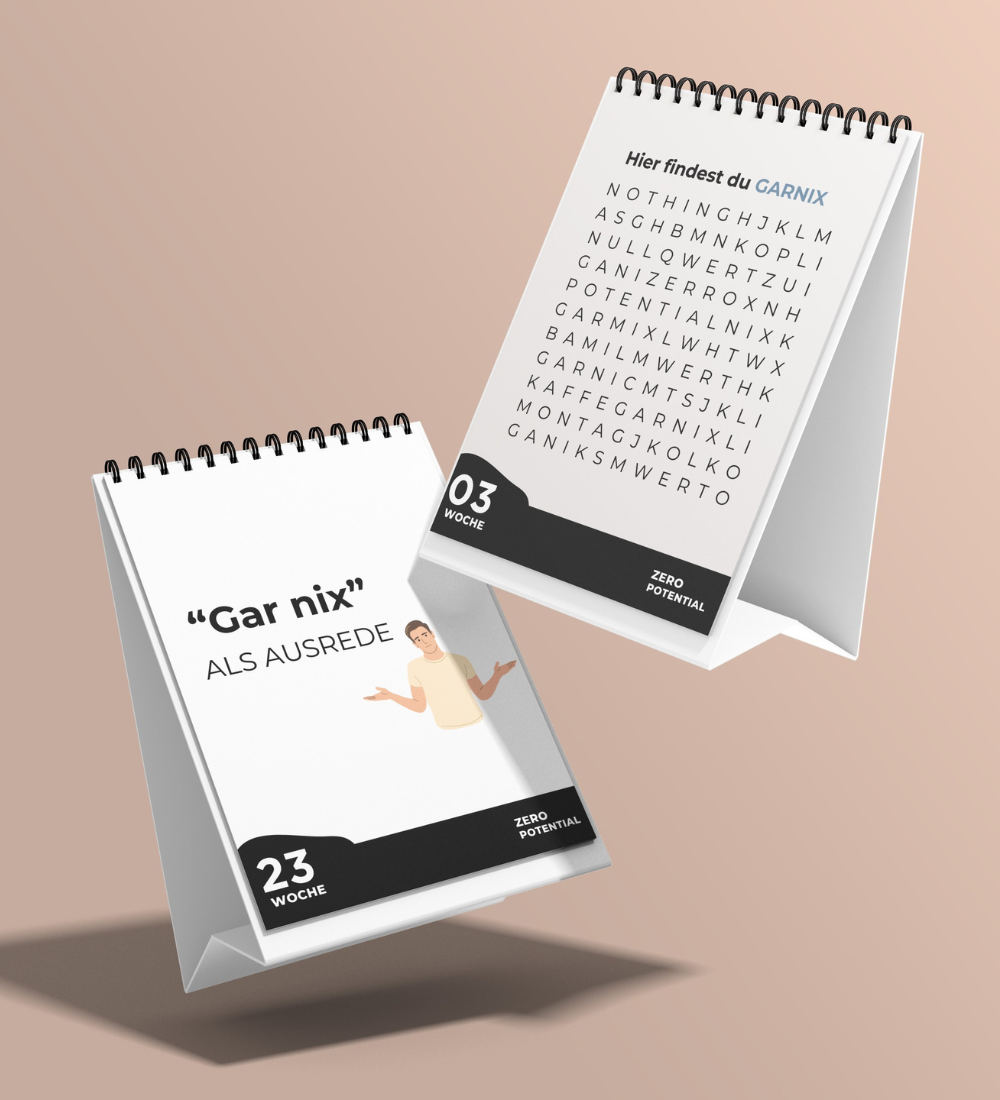 NIX Kalender: UNDATIERT mit 52 Sprüchen | Wochenkalender für alle, die sich nichts wünschen